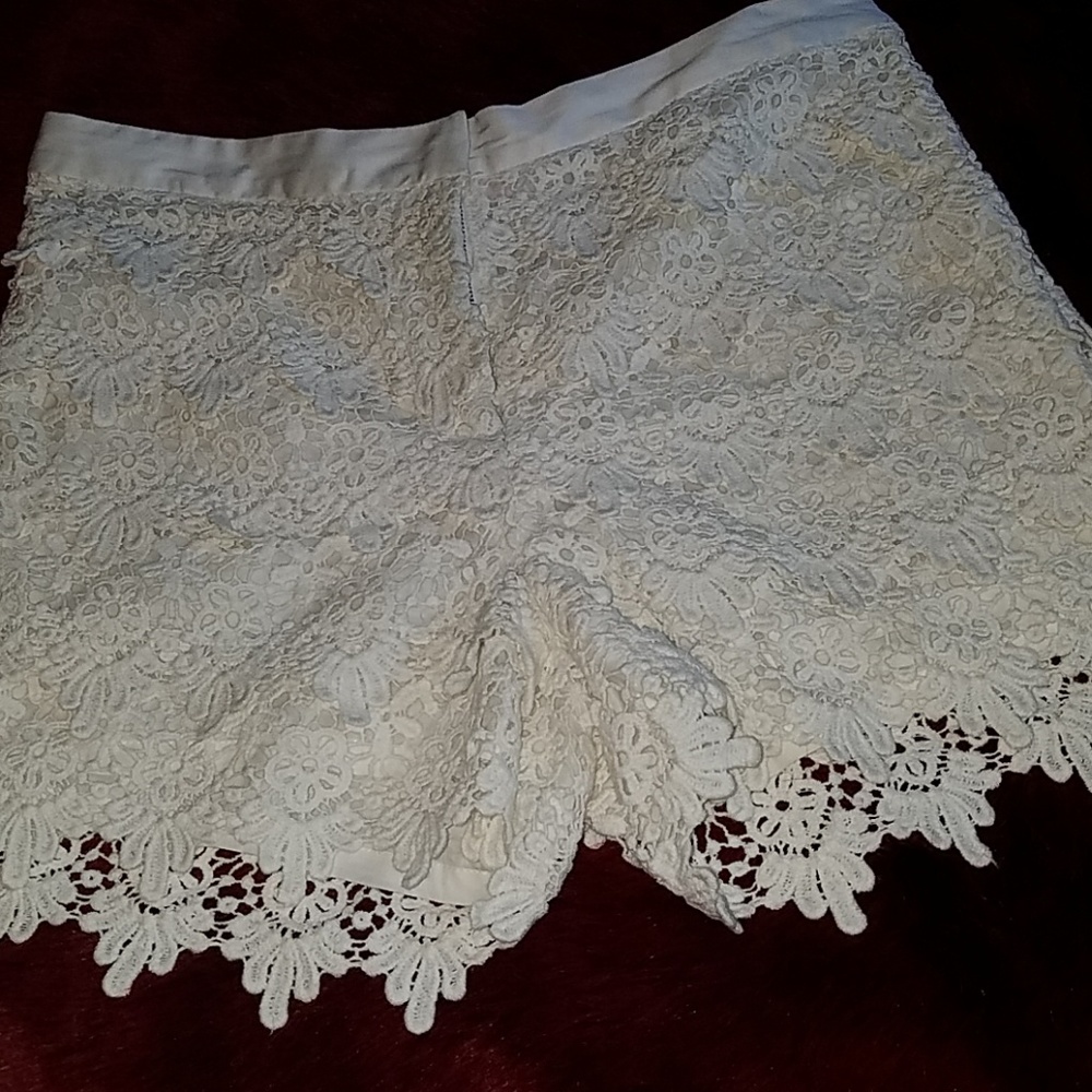 White Lace Shorts size 10